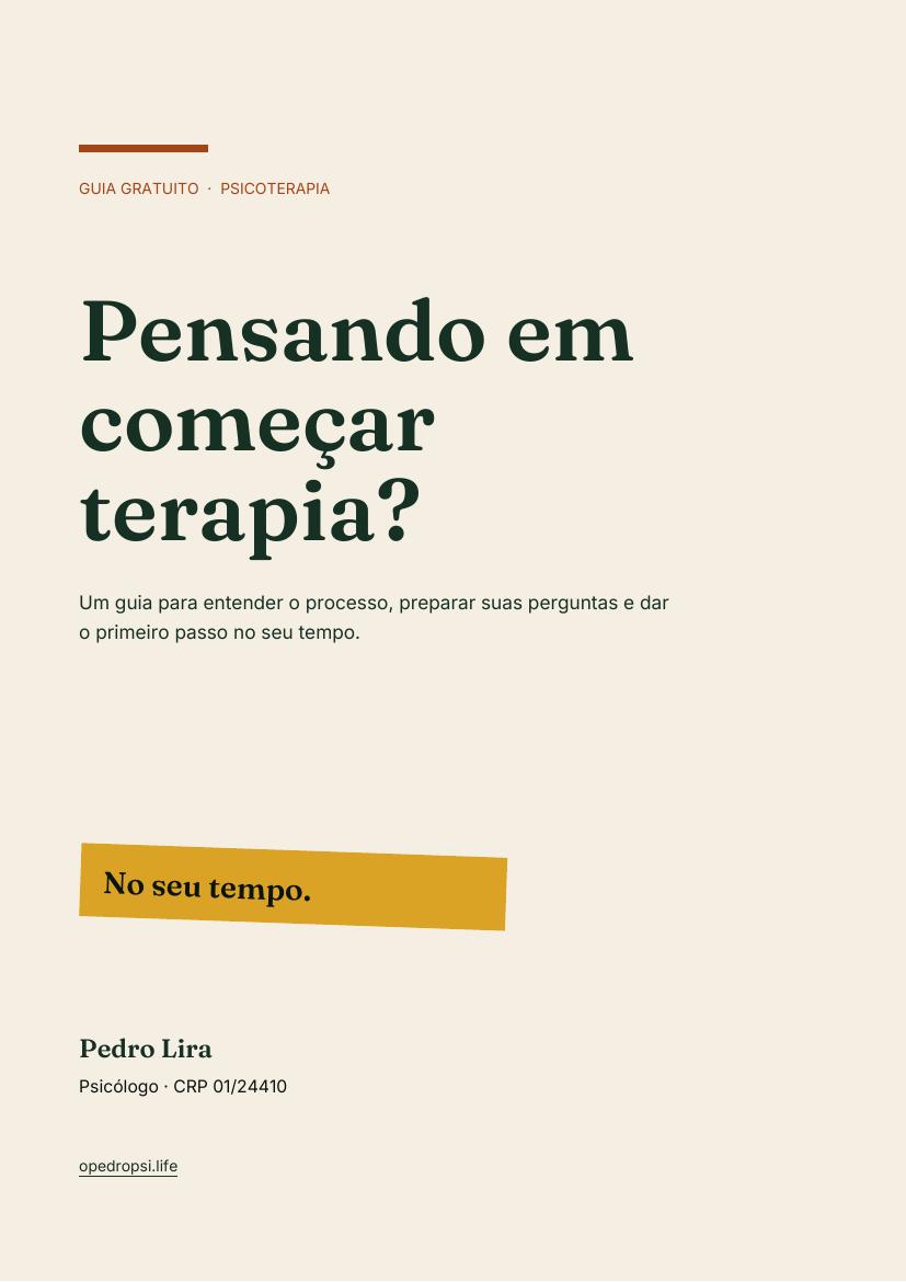 Capa do guia Pensando em começar terapia?